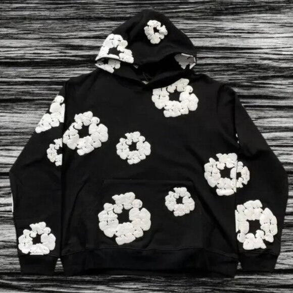 🌹🌹Denim Tears The Cotton Wreath Hoodie Sweatshirt Black❤️❤️❤️ - Picture 3 of 5